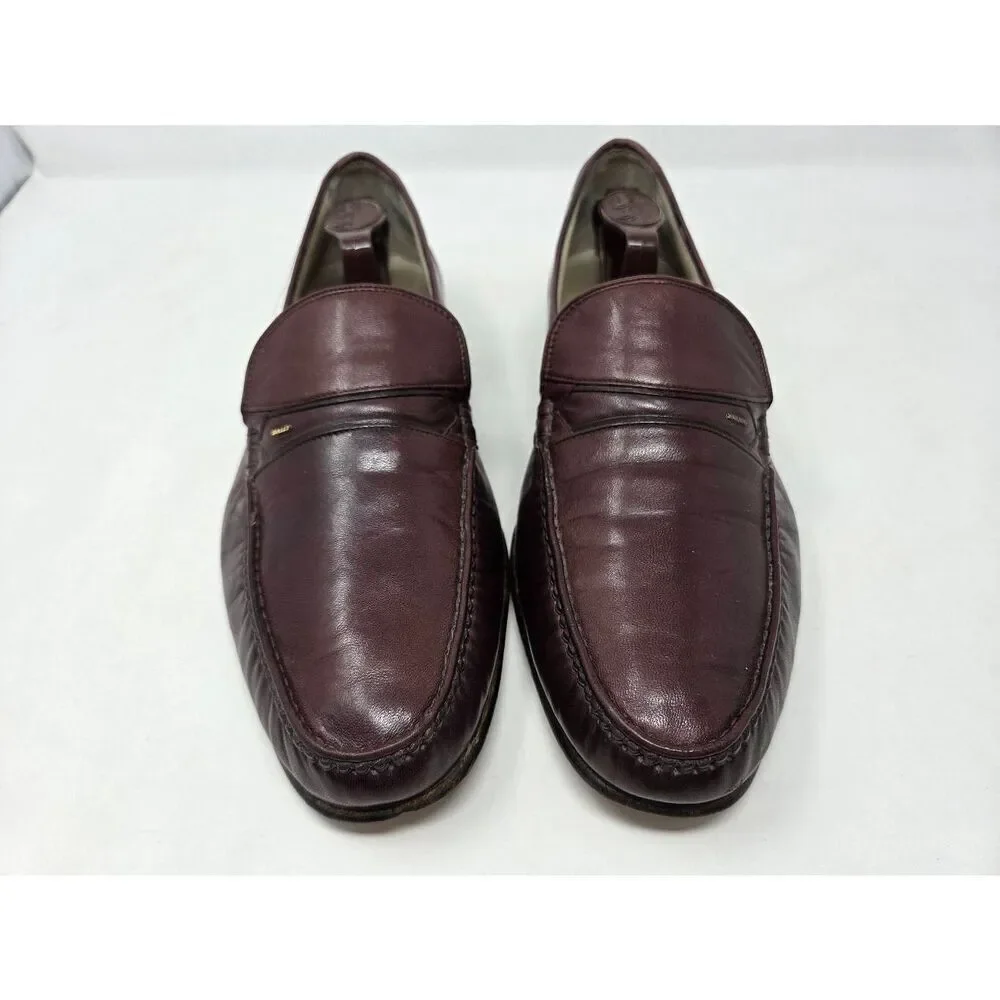 BALLY MADE IN SWITZERLAND MEN’S BROWN LEATHER BARNES DRESS LOAFERS US SIZE 12 M